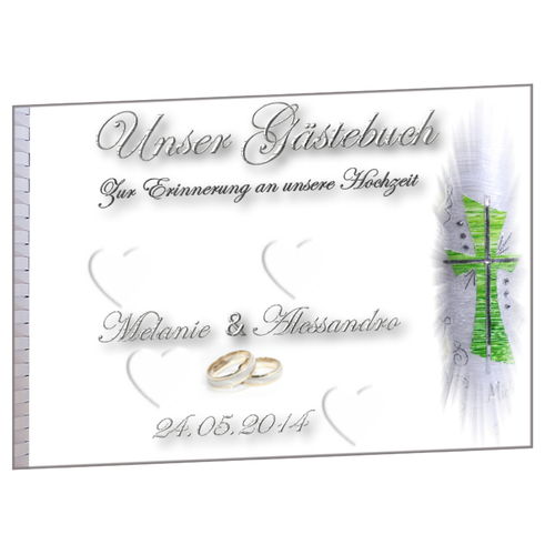 Gästebuch zur Hochzeit personalisiert Kreuz Calla IH90